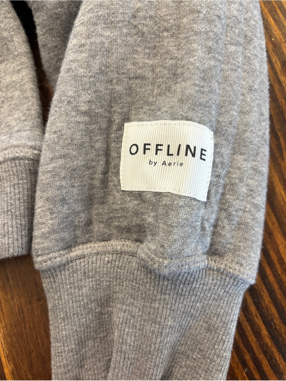NWT OFFLINE by Aerie Gray Crewneck Pullover Sweatshirt Thumbholes Pockets S - Picture 11 of 13